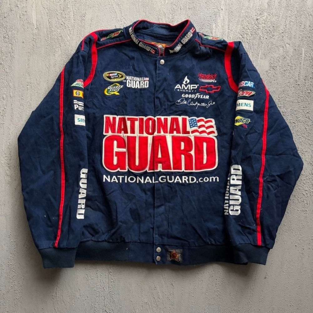 Vintage Nation Guard NASCAR Jacket 3XL Blue 2000s Dale Earnhardt Jr
